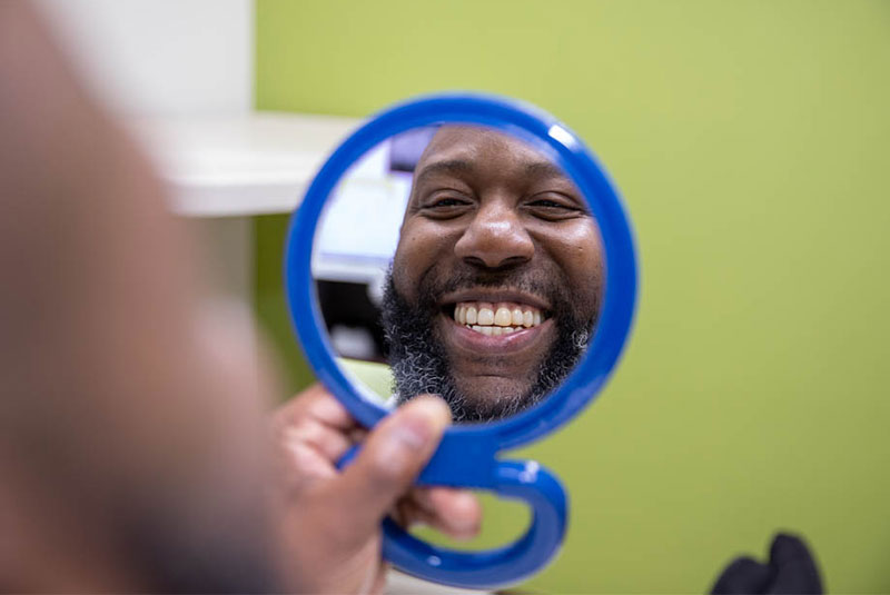 dental patient smiling